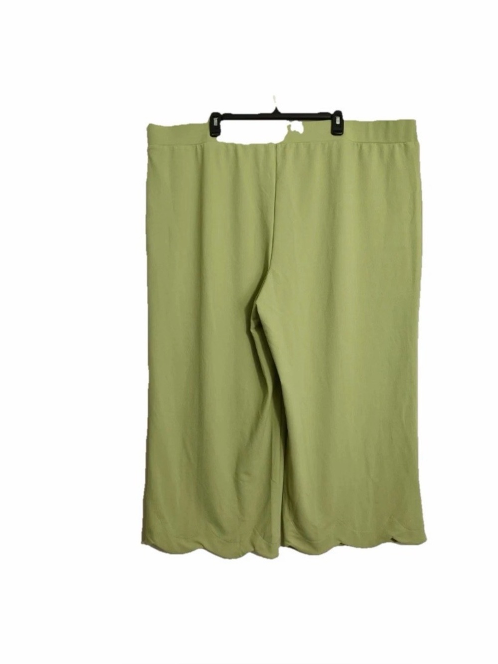 NWOT Isaac Mizrahi Live! Reg Pebble Knit Wide-Leg Pant W/ Scalloped Hem Green 3X - Picture 3 of 5